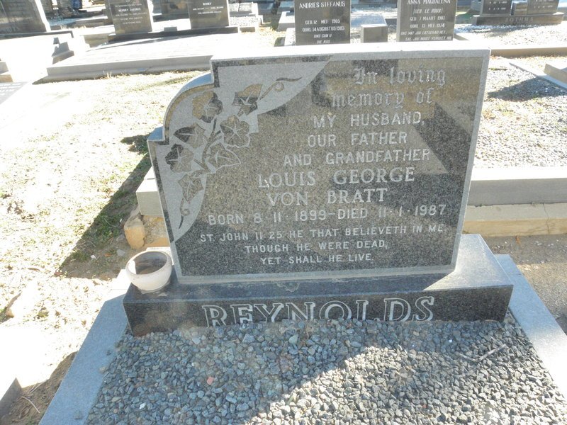 REYNOLDS Louis George Von Bratt 1899-1987