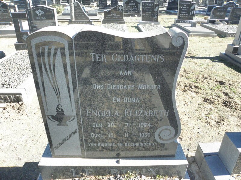 ROUX Engela Elizabeth, Le 1884-1969