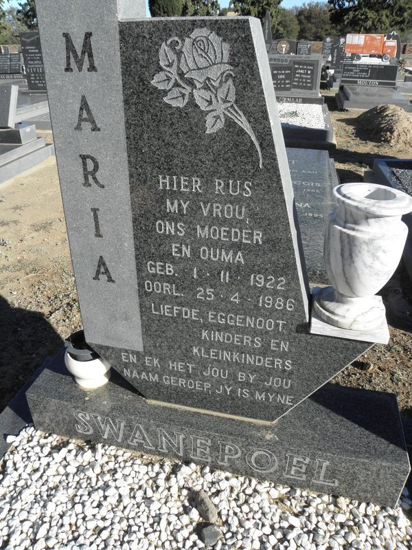 SWANEPOEL Maria 1922-1986 