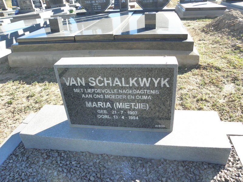 SCHALKWYK Maria, van 1907-1994