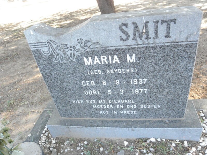 SMIT Maria M. nee SNYDERS 1937-1977