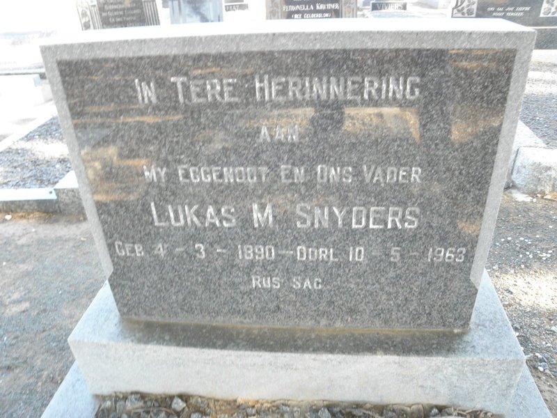 SNYDERS Lukas M. 1890-1963