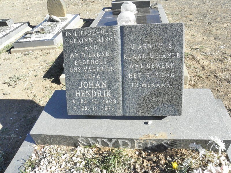 SNYDERS Johan Hendrik 1909-1975