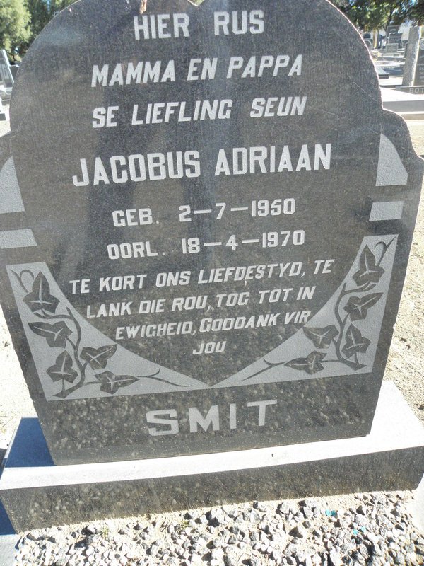SMIT Jacobus Adriaan 1950-1970