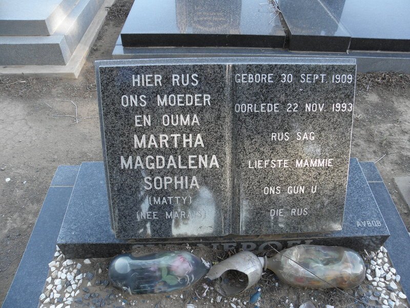 SWANEPOEL Martha Magdalena Sophia nee MARAIS 1909-1993