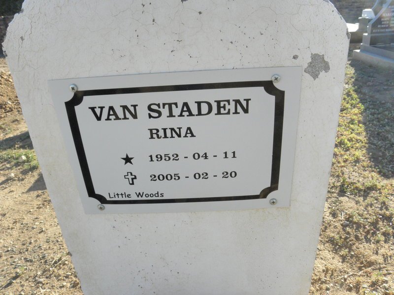 STADEN Rina, van 1952-2005