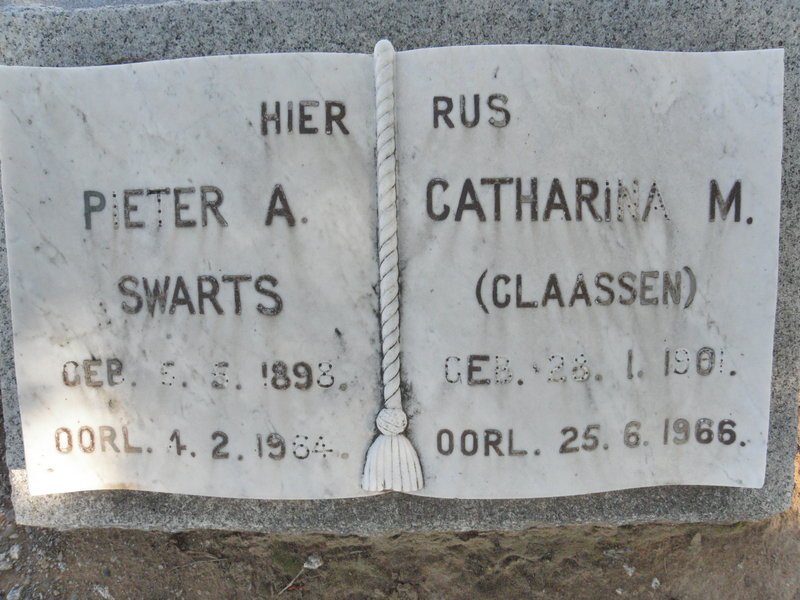 SWARTS Pieter A. 1898-1964 &amp; Catharina M. CLAASSEN 1901-1966