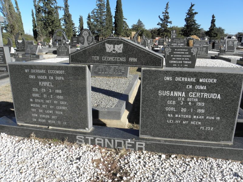 STANDER Karel 1918-1981 &amp; Susanna Gertruida BOTHA 1919-1991