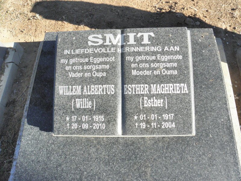 SMIT Willem Albertus 1915-2010 &amp; Esther Maghrieta 1917-2004