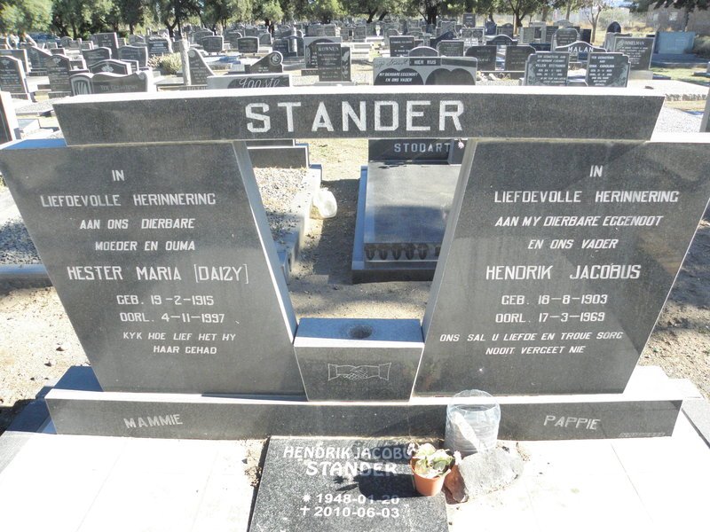 STANDER Hendrik Jacobus 1903-1969 &amp; Hester Maria 1915-1997 :: STANDER Hendrik Jacobus 1948-2010