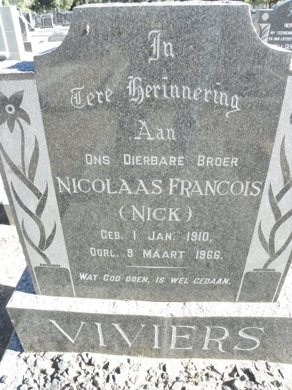 VIVIERS Nicolaas Francois 1910-1966