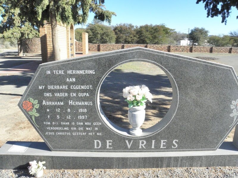 VRIES Abraham Hermanus, De 1918-1997