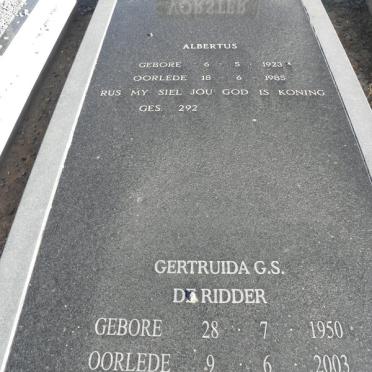 VORSTER Albertus 1923-1985 :: DE RIDDER Gertruida G.S. 1950-2003 