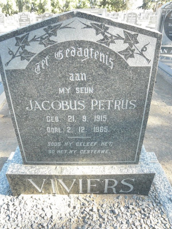 VIVIERS Jacobus Petrus 1915-1965