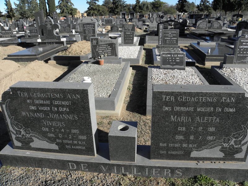 VILLIERS Wynand Johannes Viviers, de 1895-1980 &amp; Maria Aletta 1901-1987