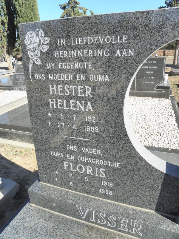 VISSER Floris 1919-1998 &amp; Hester Helena 1921-1989
