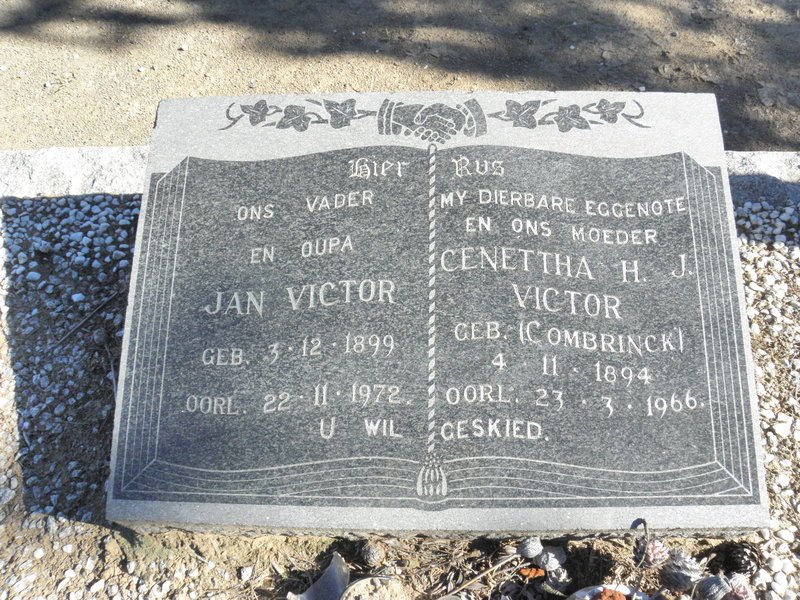 VICTOR Jan 1899-1972 &amp; Genettha J.J. COMBRINCK 1894-1966
