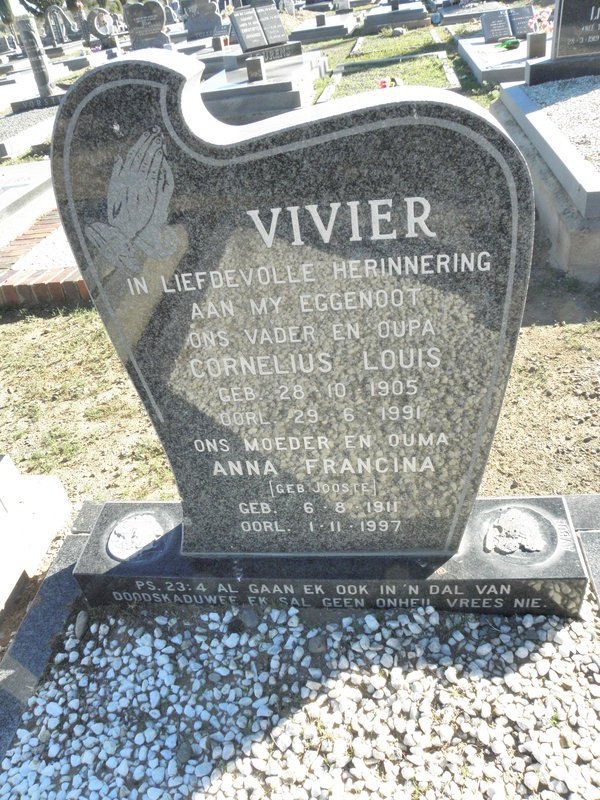 VIVIER Cornelius Louis 1905-1991 &amp; Anna Francina JOOSTE 1911-1997