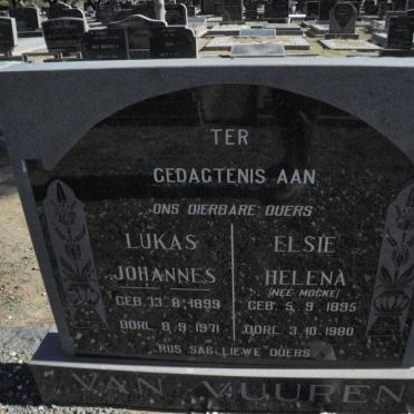 VUUREN Lukas Johannes, van 1899-1971 &amp; Elsie Helena MOCKE 1895-1980