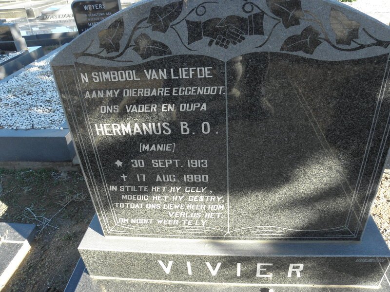 VIVIER Hermanus B.O. 1913-1980
