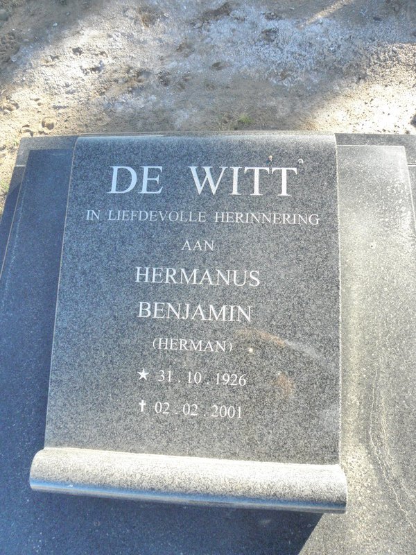 WITT Hermanus Benjamin, de 1926-2001