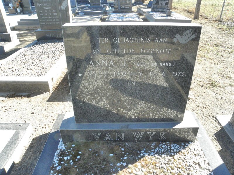 WYK Anna J., van nee DU RAND 1902-1973