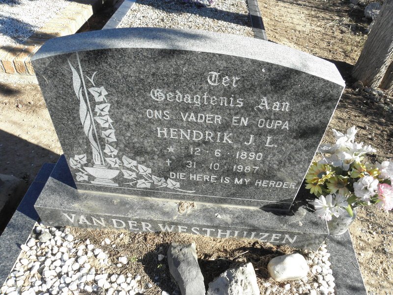 WESTHUIZEN Hendrik J.L., van der 1890-1987