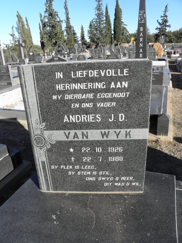 WYK Andries J.D., van 1926-1980