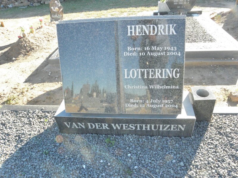 WESTHUIZEN Hendrik, van der 1943-2004 &amp; Christina Wilhelmina 1957-2004 