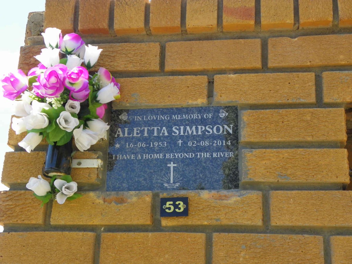 SIMPSON Aletta 1953-2014