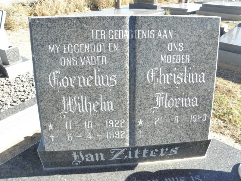 ZITTERS Cornelius Wilhelm, van 1922-1992 &amp; Christina Florina 1923-