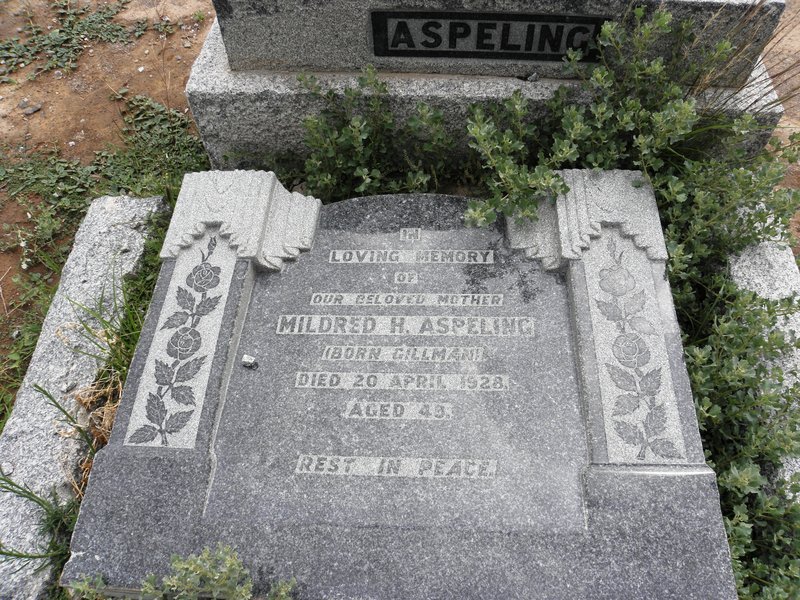 ASPELING Mildred H. nee GILLMAN -1928