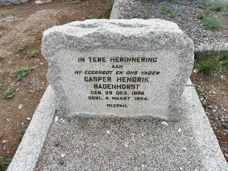 BADENHORST Casper Hendrik 1896-1954