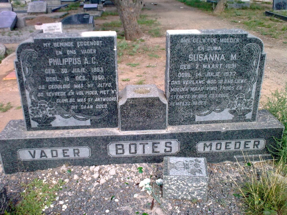 BOTES Philippus A.C. 1893-1960 &amp; Susanna M. 1891-1977
