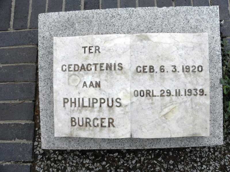 BURGER Philippus 1920-1939