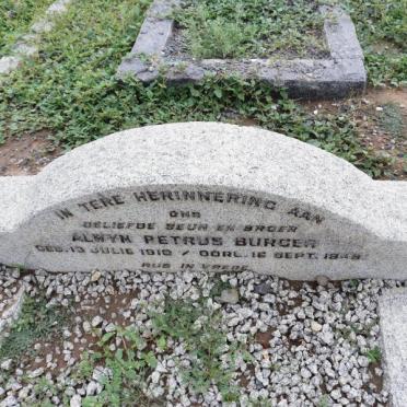 BURGER Alwyn Petrus 1910-1948