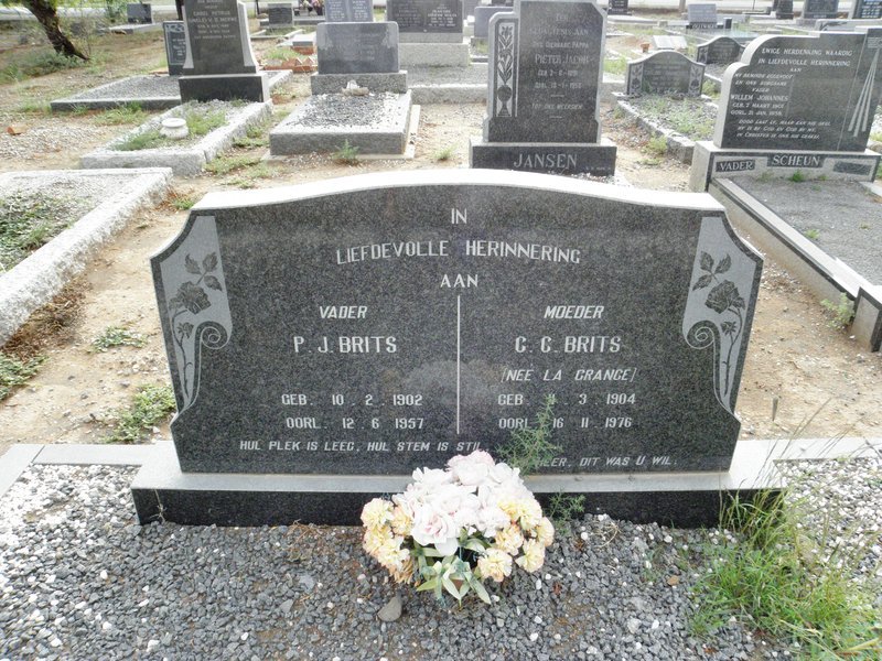 BRITS P.J. 1902-1957 &amp; C.C. la GRANGE 1904-1976