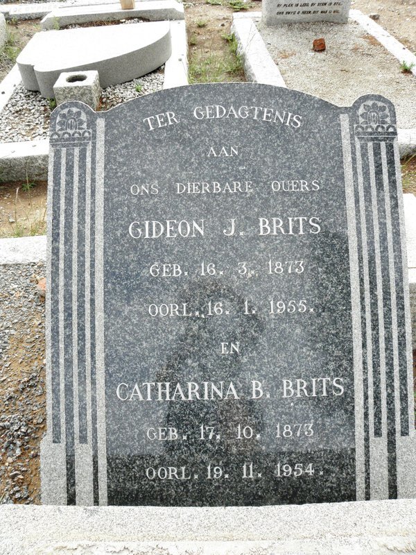 BRITS Gideon J. 1873-1955 &amp; Catharina B. 1873-1954