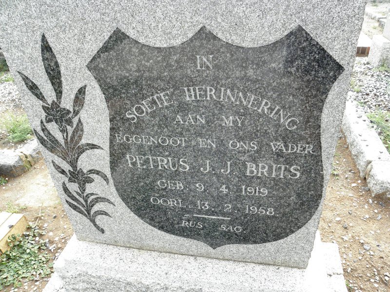 BRITS Petrus J.J. 1919-1958