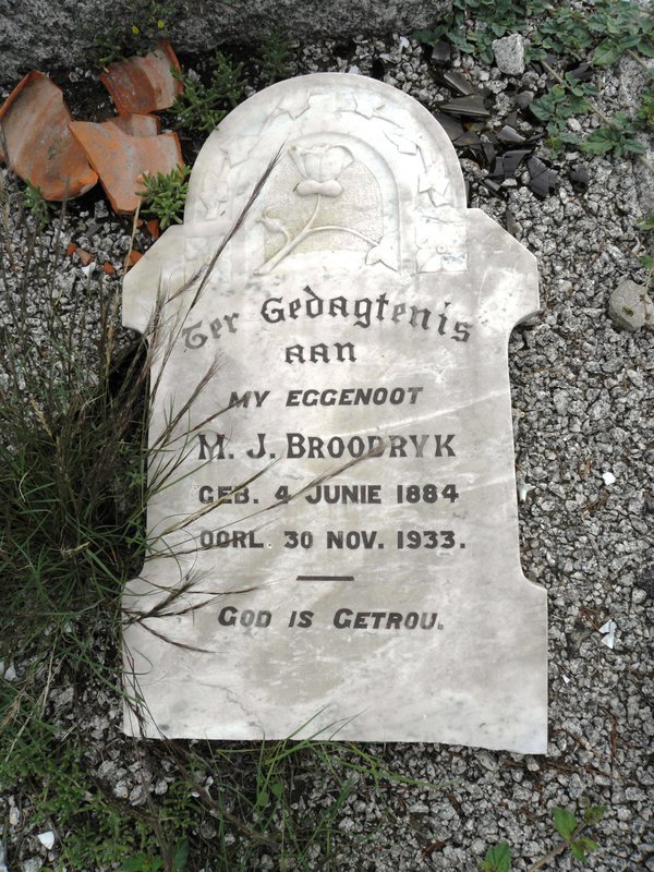 BROODRYK M.J. 1884-1933