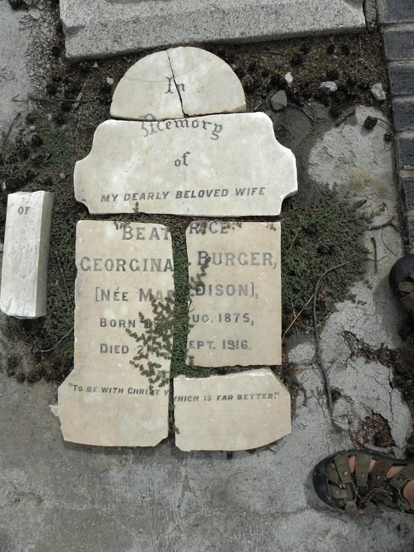 BURGER Beatrice Georgina nee MADDISON 1875-1916