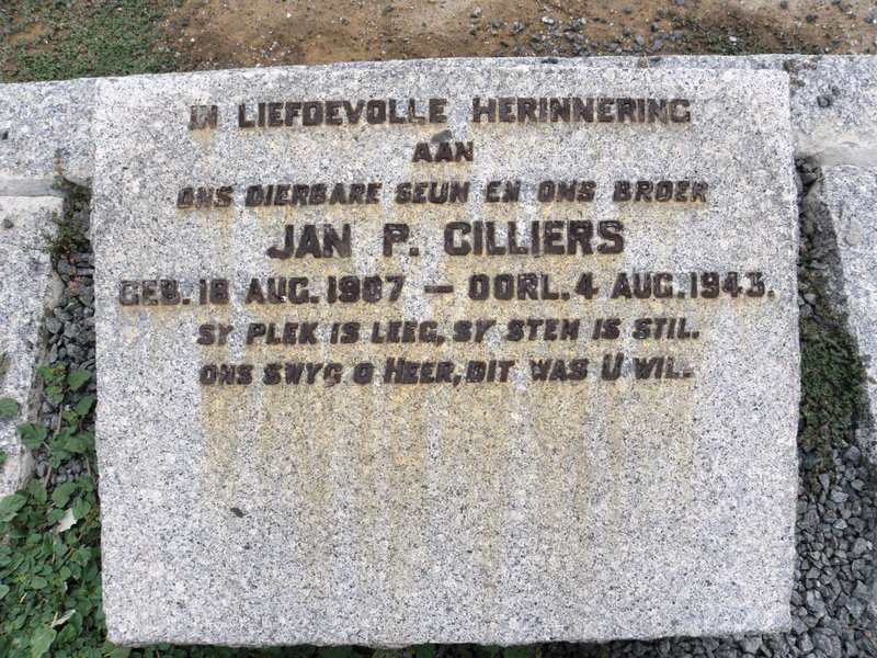 CILLIERS Jan P. 1907-1943