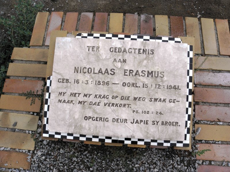 ERASMUS Nicolaas 1896-1941
