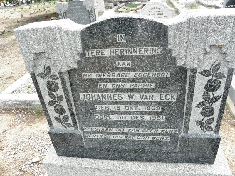 ECK Johannes W., van 1909-1951