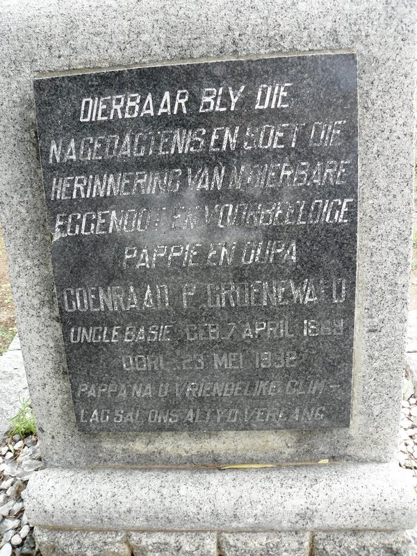 GROENEWALD Coenraad P. 1869-1932