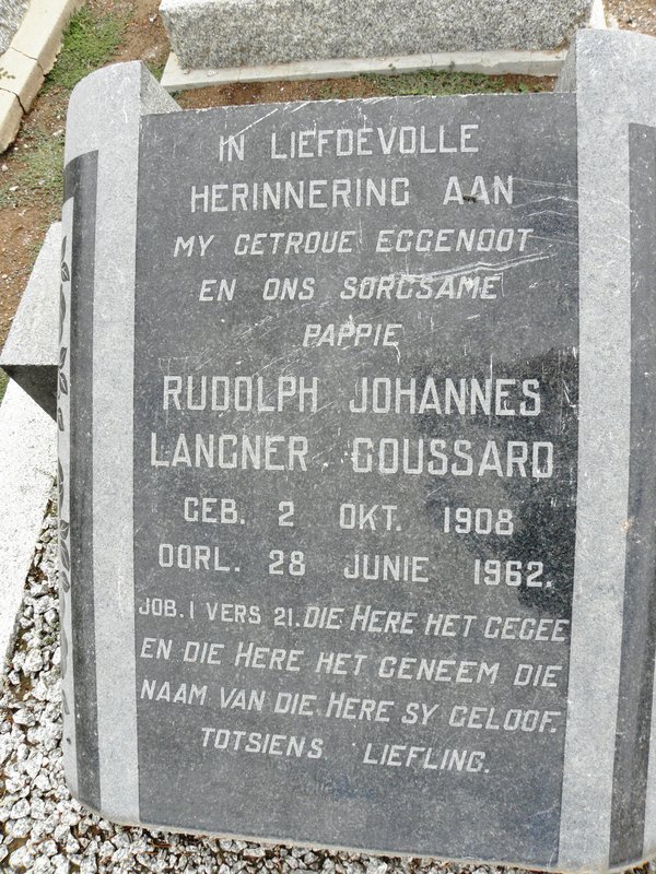 GOUSSARD Rudolph Johannes Langner 1908-1962