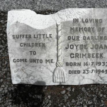 GRIMBEEK Joyce Joan 1933-1945