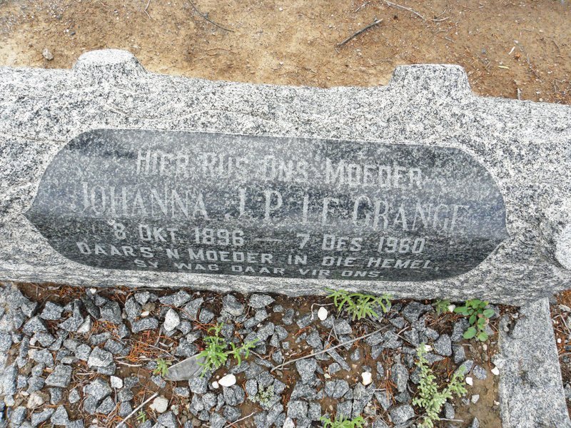 GRANGE Johanna J.P., Le 1896-1960