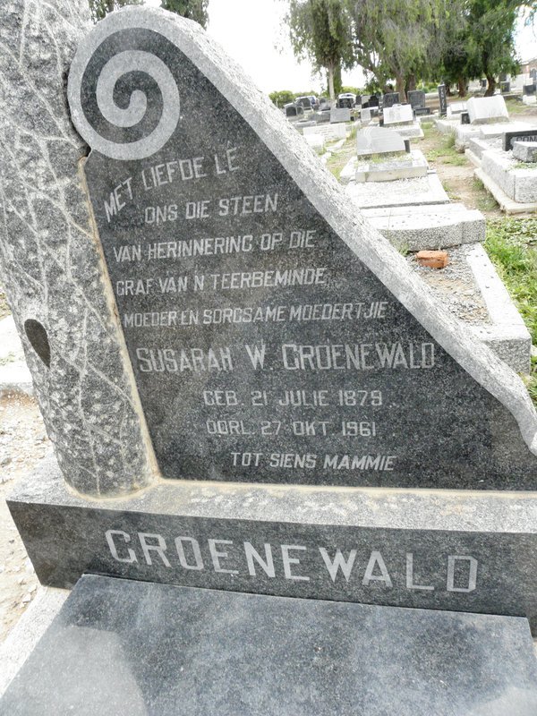 GROENEWALD Susarah W. 1879-1961