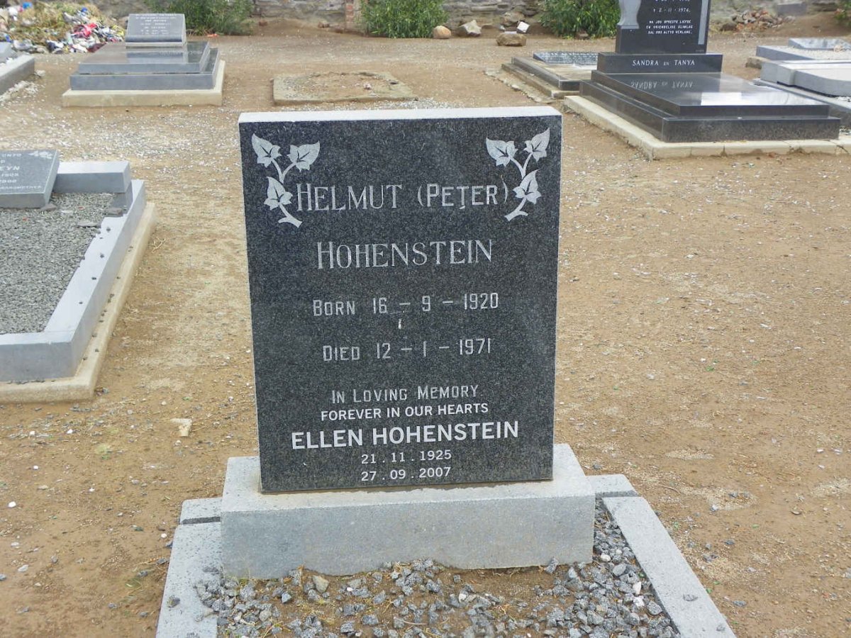 HOHENSTEIN Helmut 1920-1971 &amp; Ellen 1925-2007